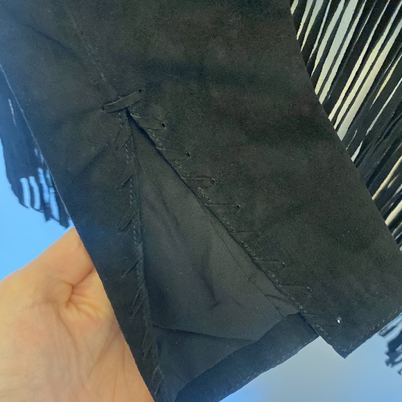 Aqua leather fringe jacket - Picture 2 of 3